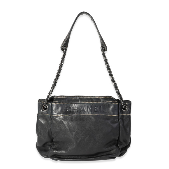 Chanel Handbags - Chanel Black Lambskin LAX Accordion Camera Shoulder Bag